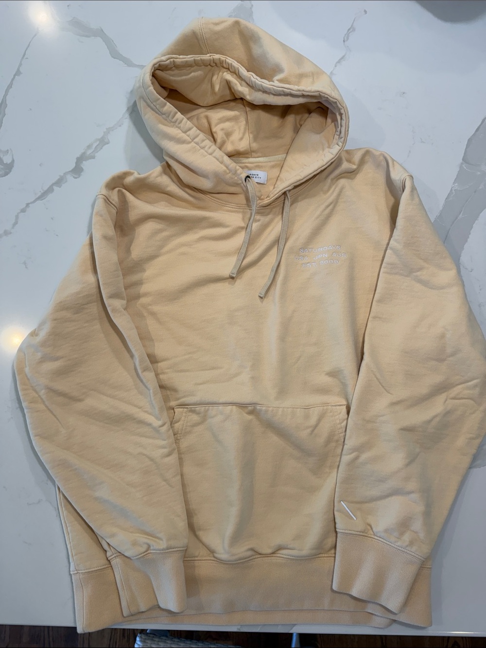 Men's Cream Saturdays New York City Hoodie Sweatshirt